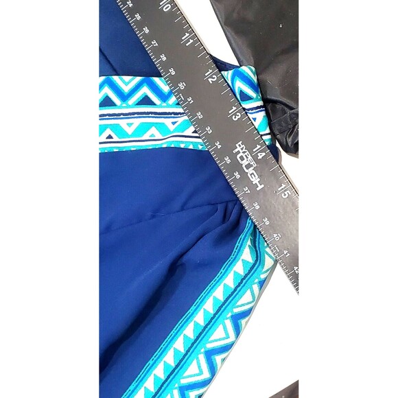 Boho Floral V-Neck Bell Sleeve Tunic Dress – Blue Teal – Small – Festival Style - Picture 5 of 7